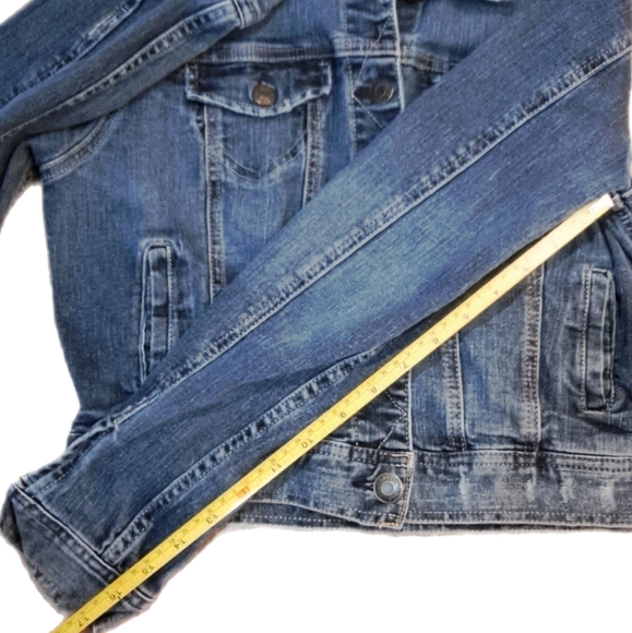 Celebrity Pink Jeans Lightly Factory Distressed Denim Jean Jacket 2X Host Pick - Picture 11 of 16